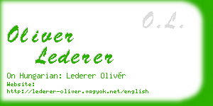 oliver lederer business card